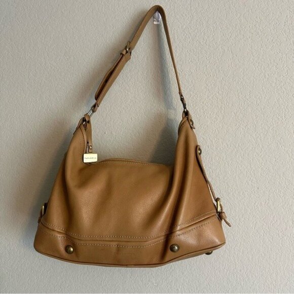 Nuovedive Italian Tan Brown Sienna Leather Satchel Purse Bag - Picture 3 of 10
